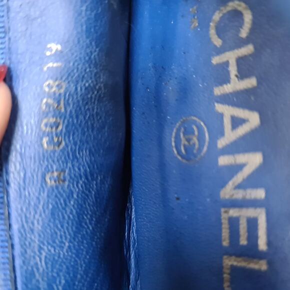 CHANEL Blue Alligator CC Ballerina Flats  Sz. 40.5 - Picture 7 of 11